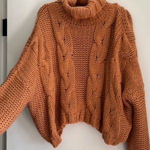 Beautiful cowl neck chunky knit sweater.
